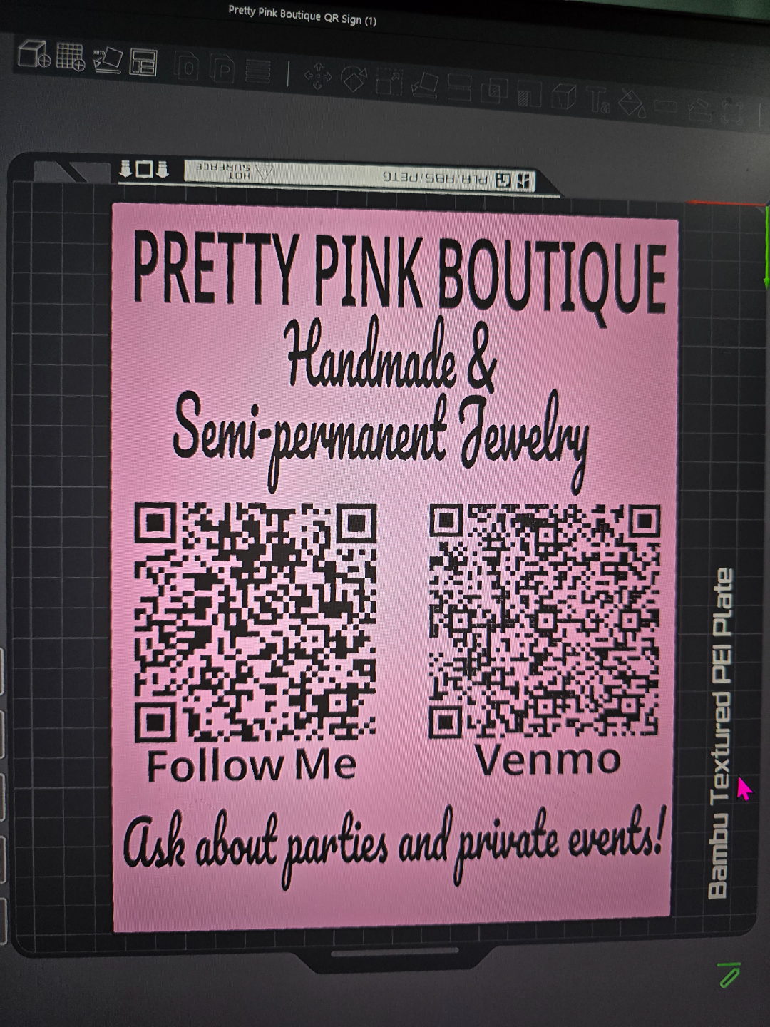 Custom QR Code Sign/Vendor Display/Table Display