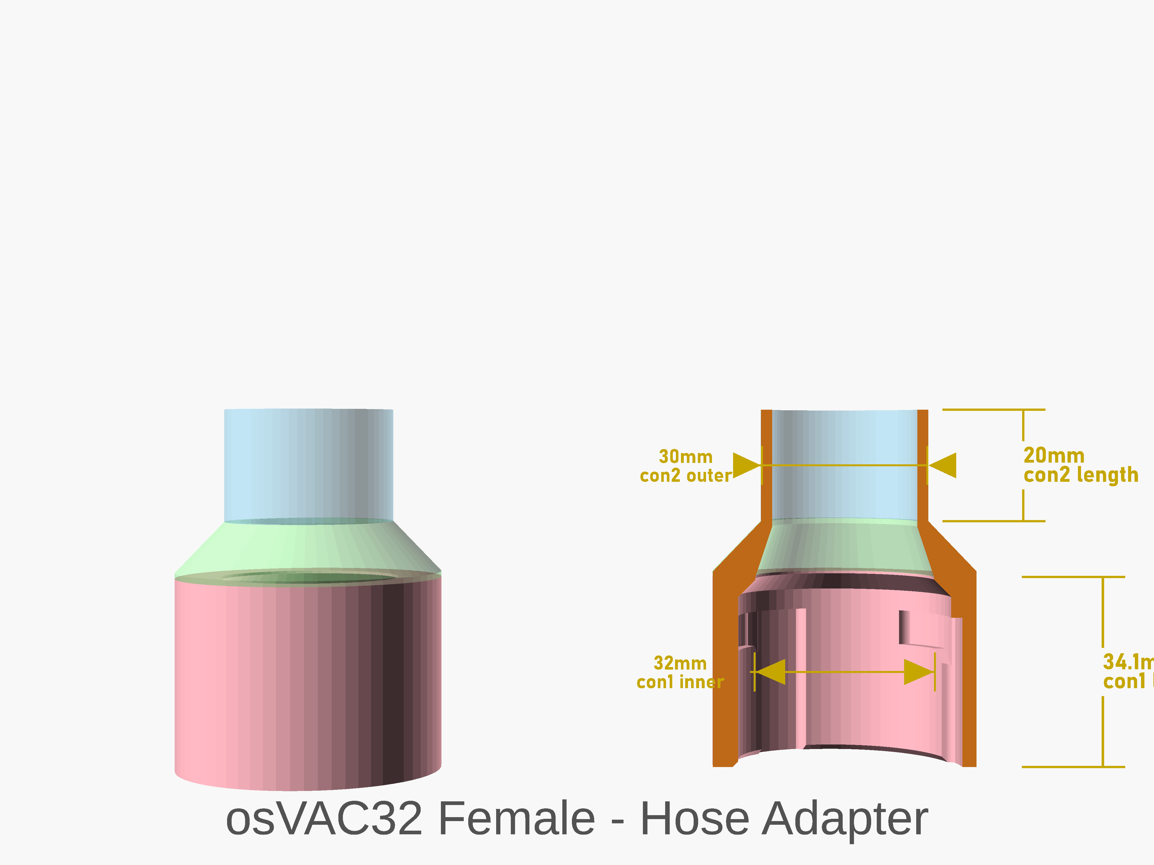 Parametric vacuum hose connector