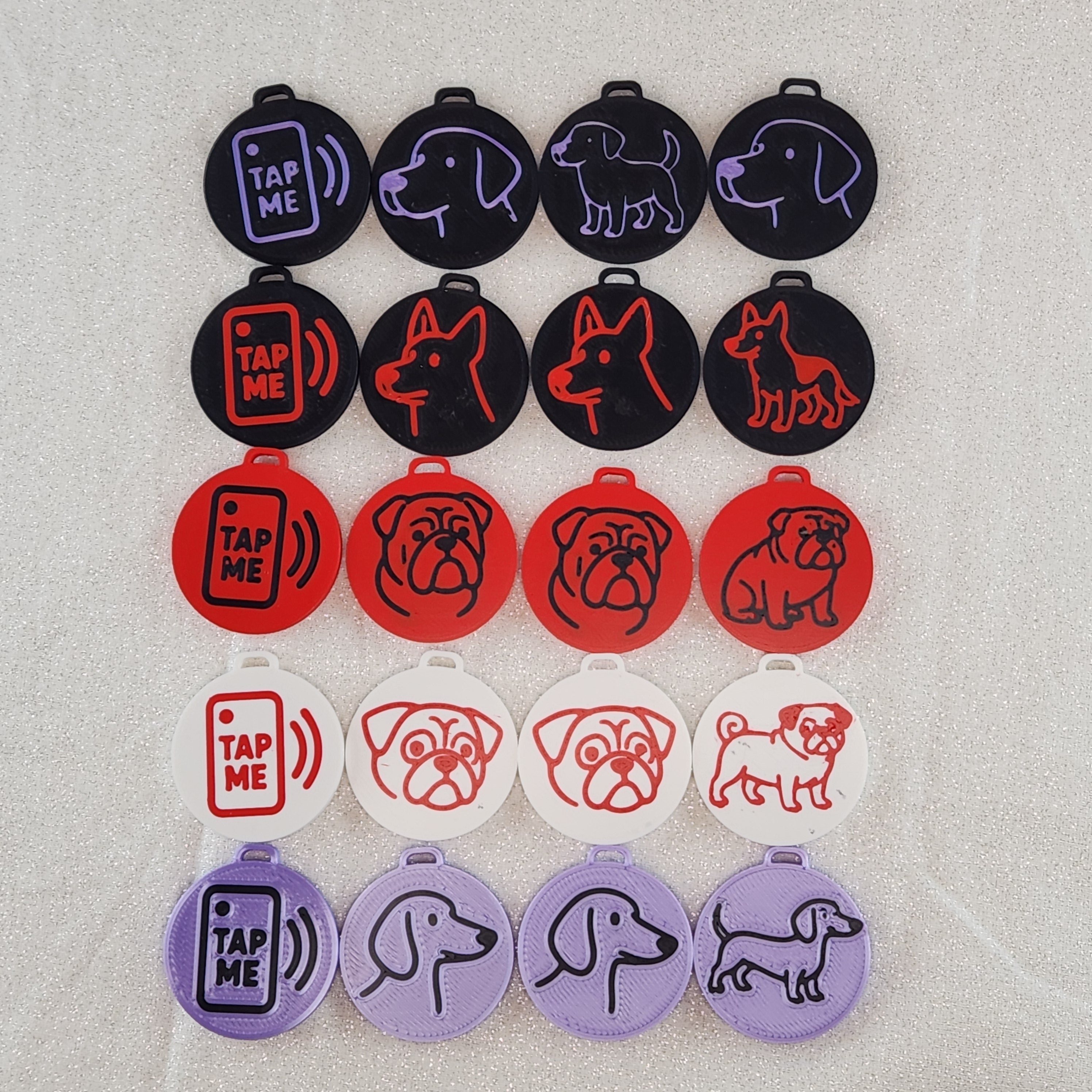 NFC Dog Tag 5 Dog Set for Commercial Use