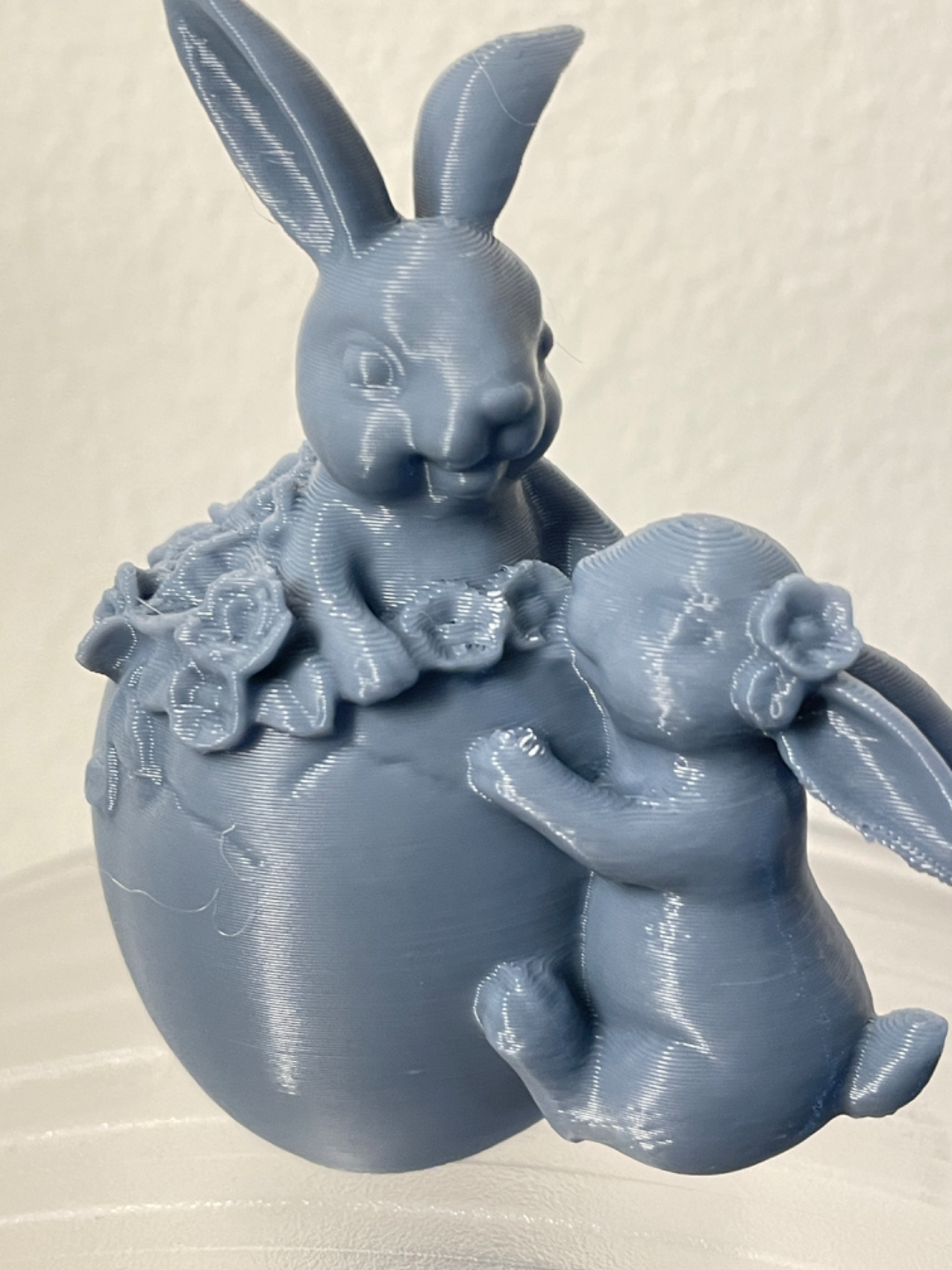 Cute easter bunny in easter Egg