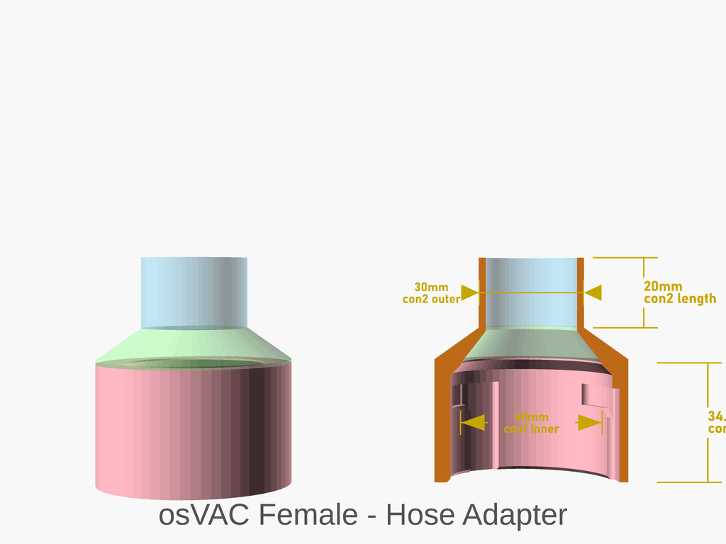 Parametric vacuum hose connector