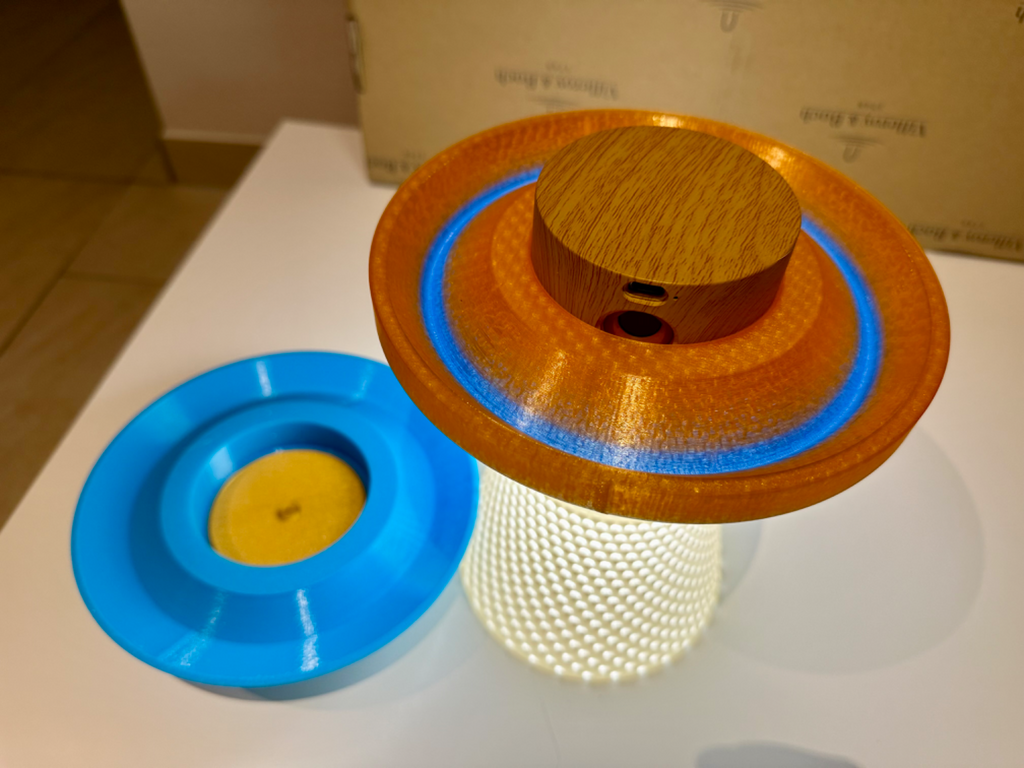 UFO Table Lamp with Tractor Beam Illumination
