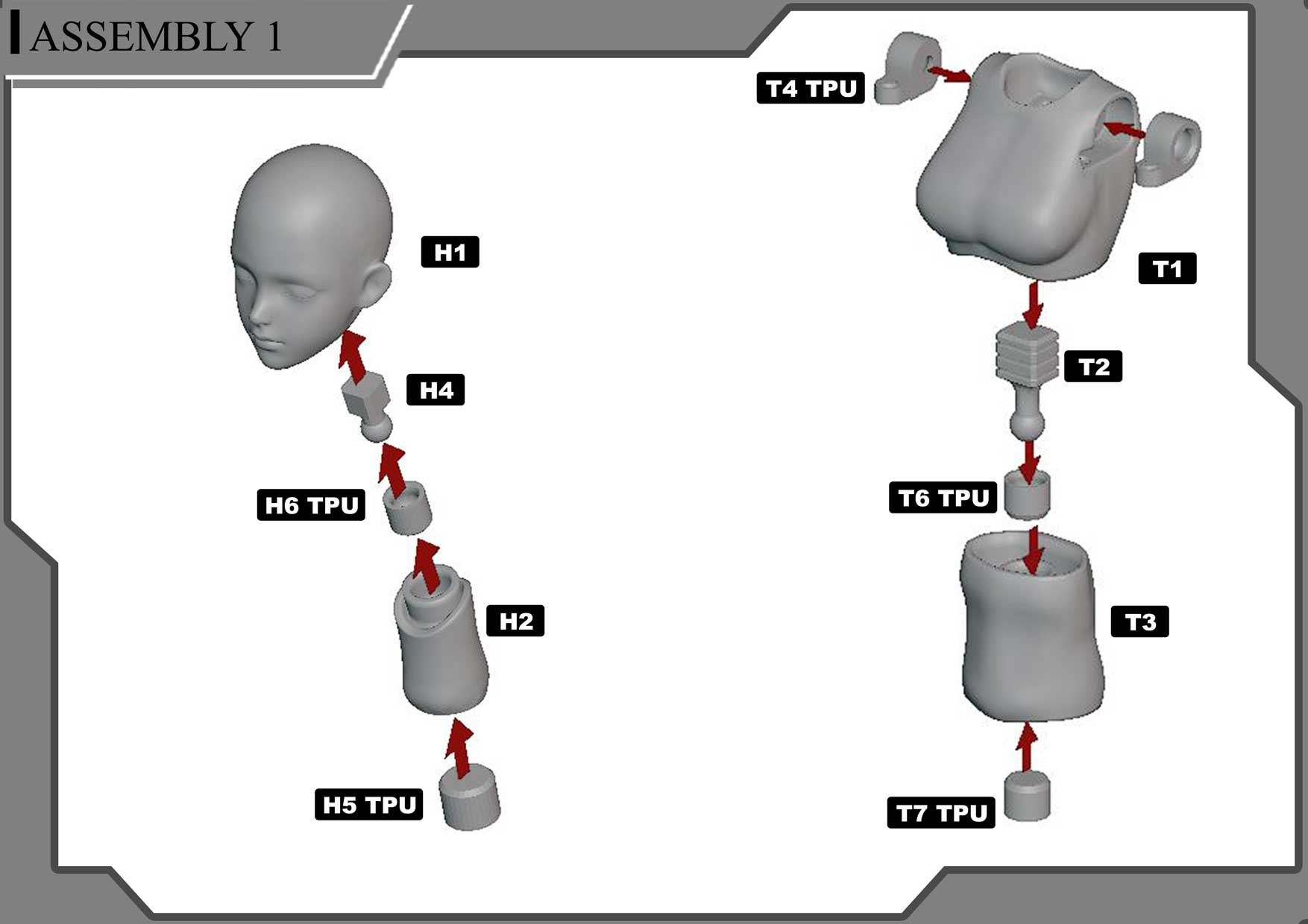 1/10 Scale TPU Joint Action Figure E.V.A 02