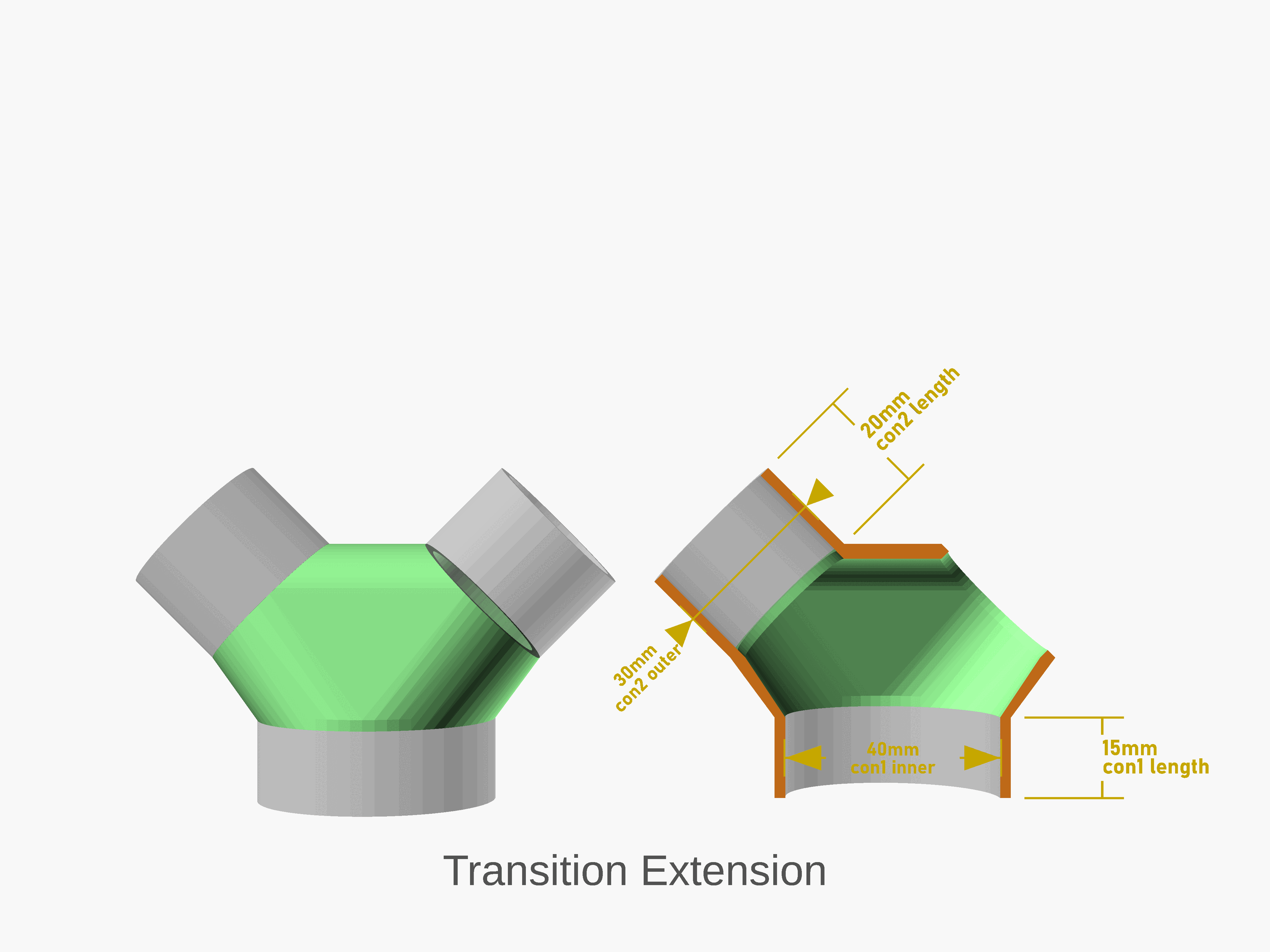 Parametric vacuum hose connector