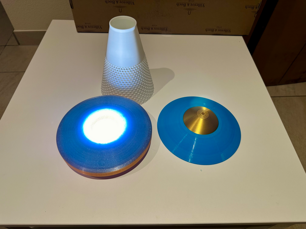 UFO Table Lamp with Tractor Beam Illumination