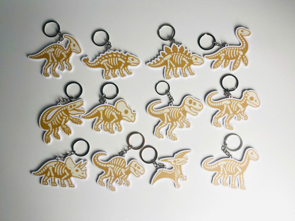 Dinosaur Skeleton Keychain Pack