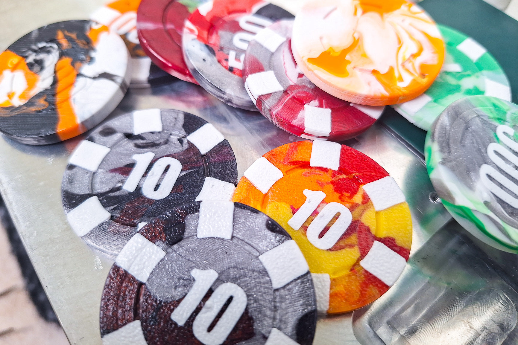 Poker Chip Mold from Poop-One mold for all values