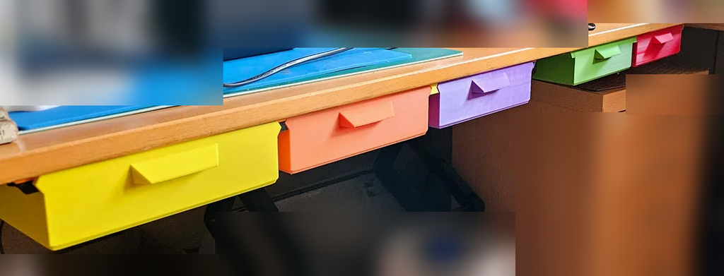 Under Desk Drawer with Double Travel Stops