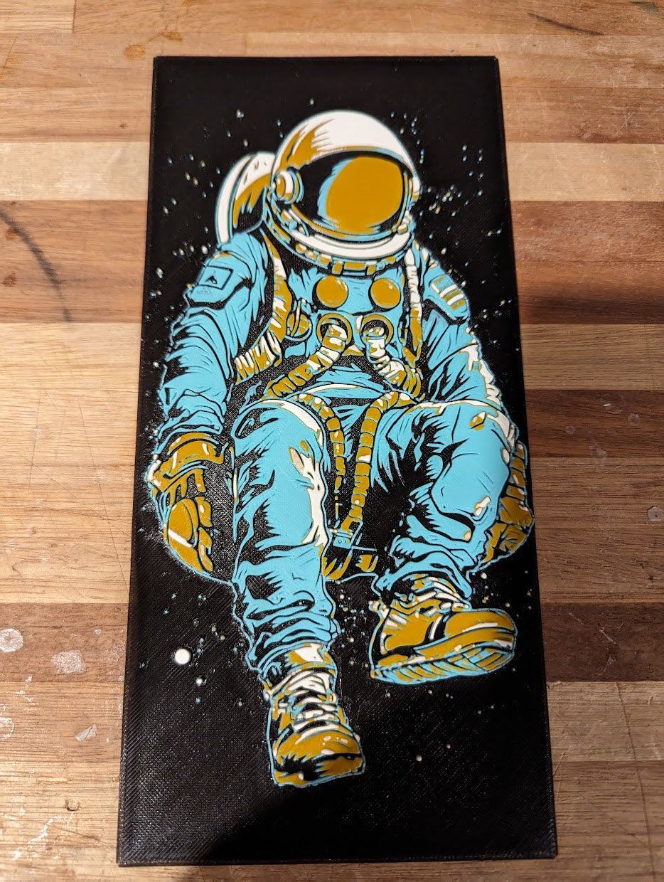 Astronaut Floating in Space - Filament Painting