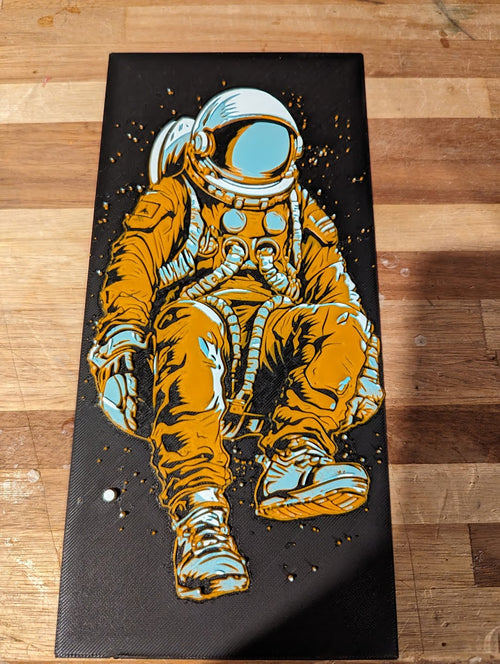 Astronaut Floating in Space - Filament Painting
