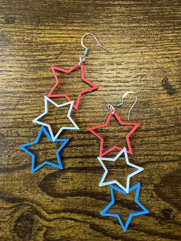 Red, White, and Blue Star Earrings