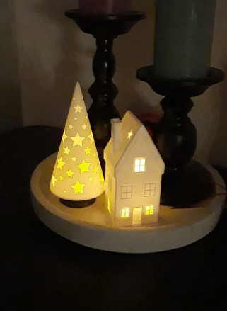Cozy Christmas Tea Light Houses – Two Sizes