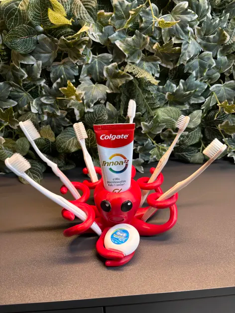 Octopus toothbrush holder