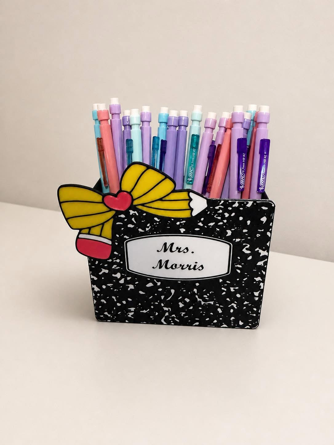 Teacher Pencil Holder – Customizable Front Panel