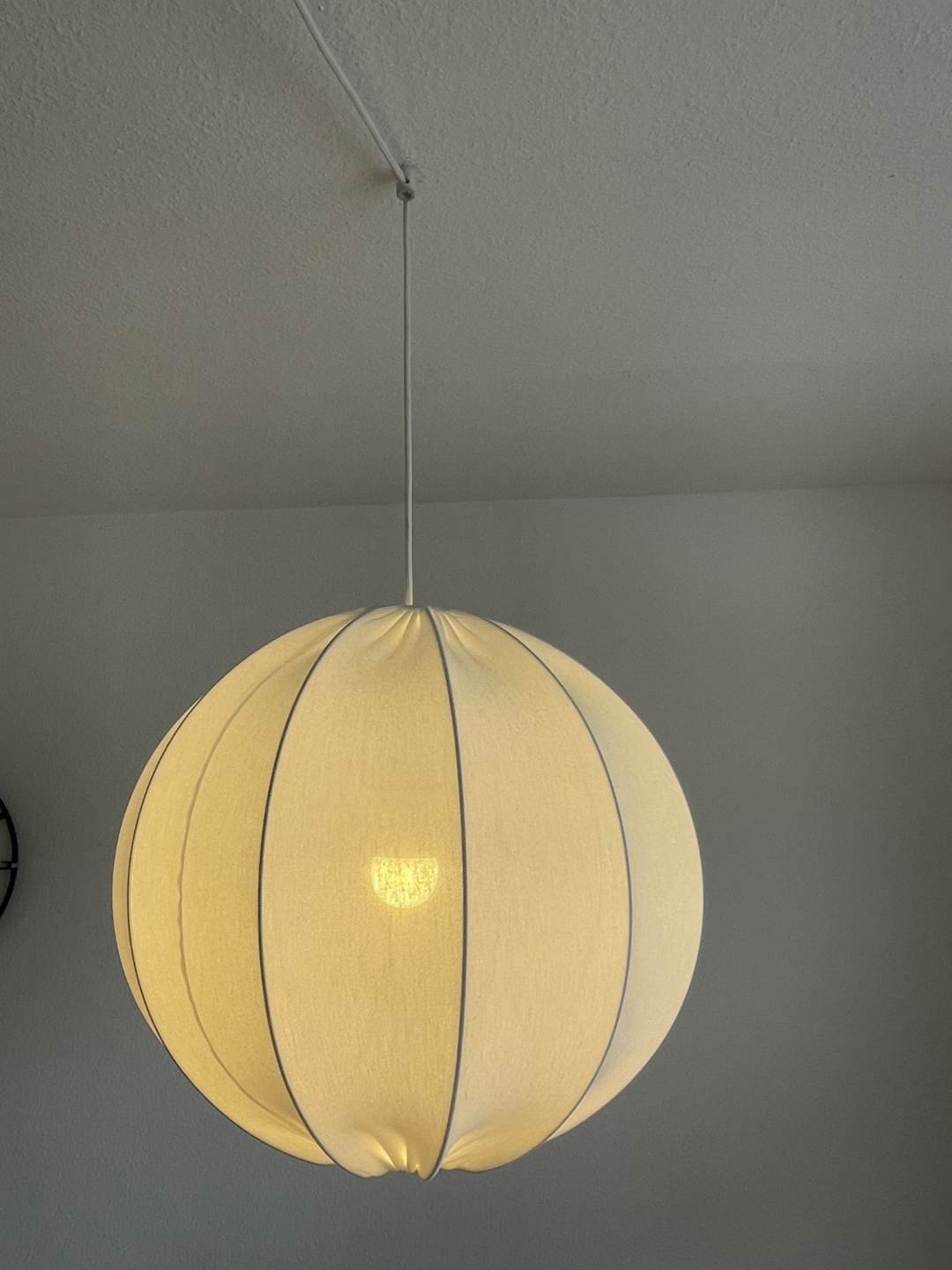Ceiling hook cable mounting for Ikea lamp