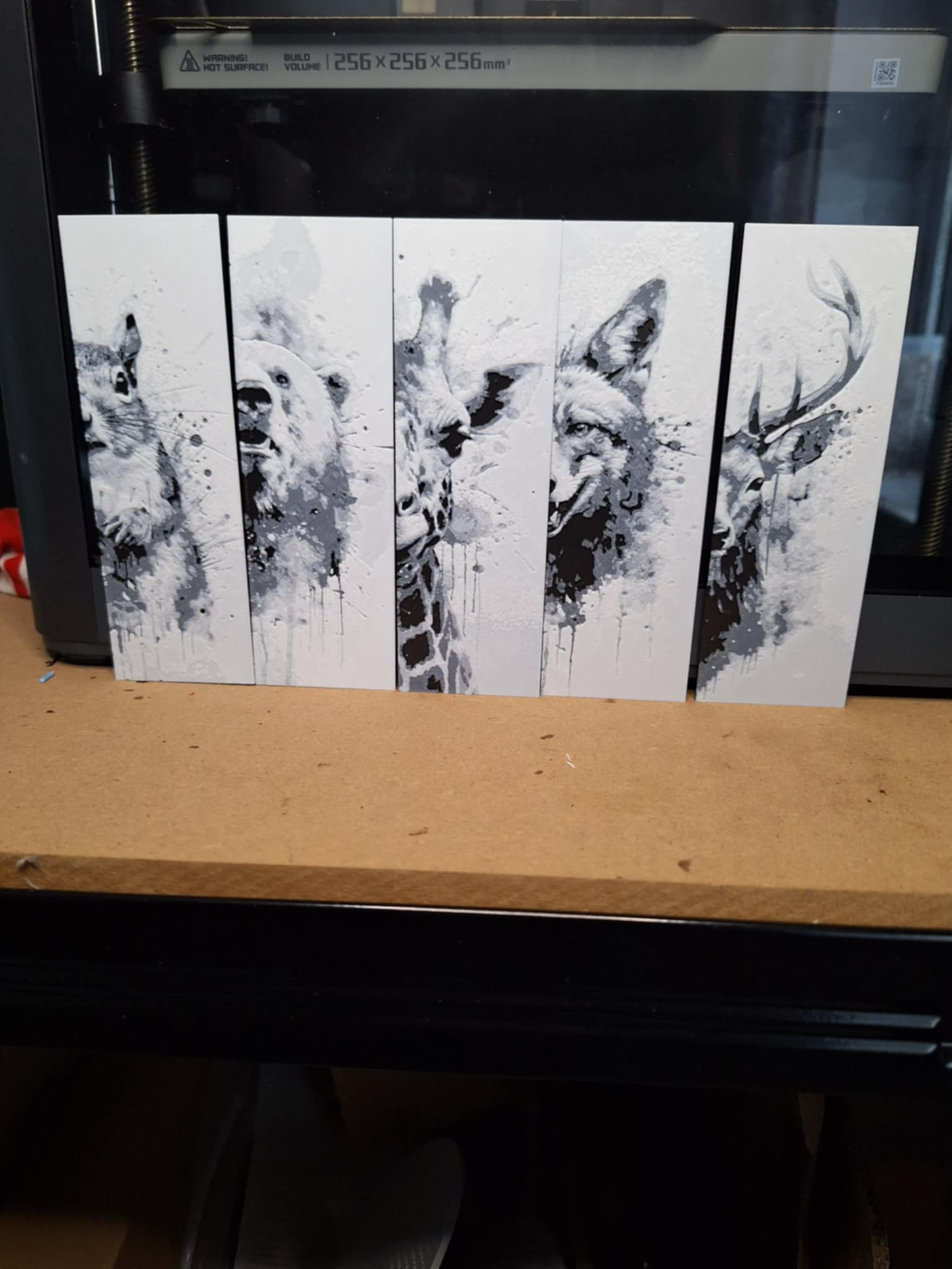 Black and white animal bookmarks set 2