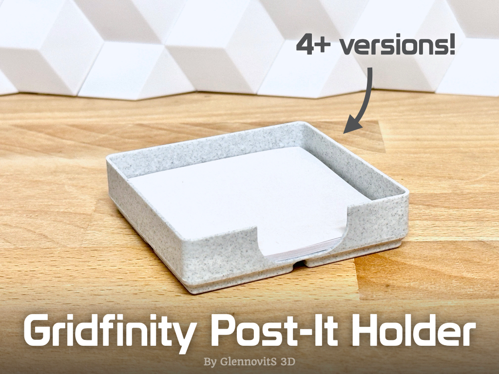 Gridfinity Post-It Holder - Easy to use clean look