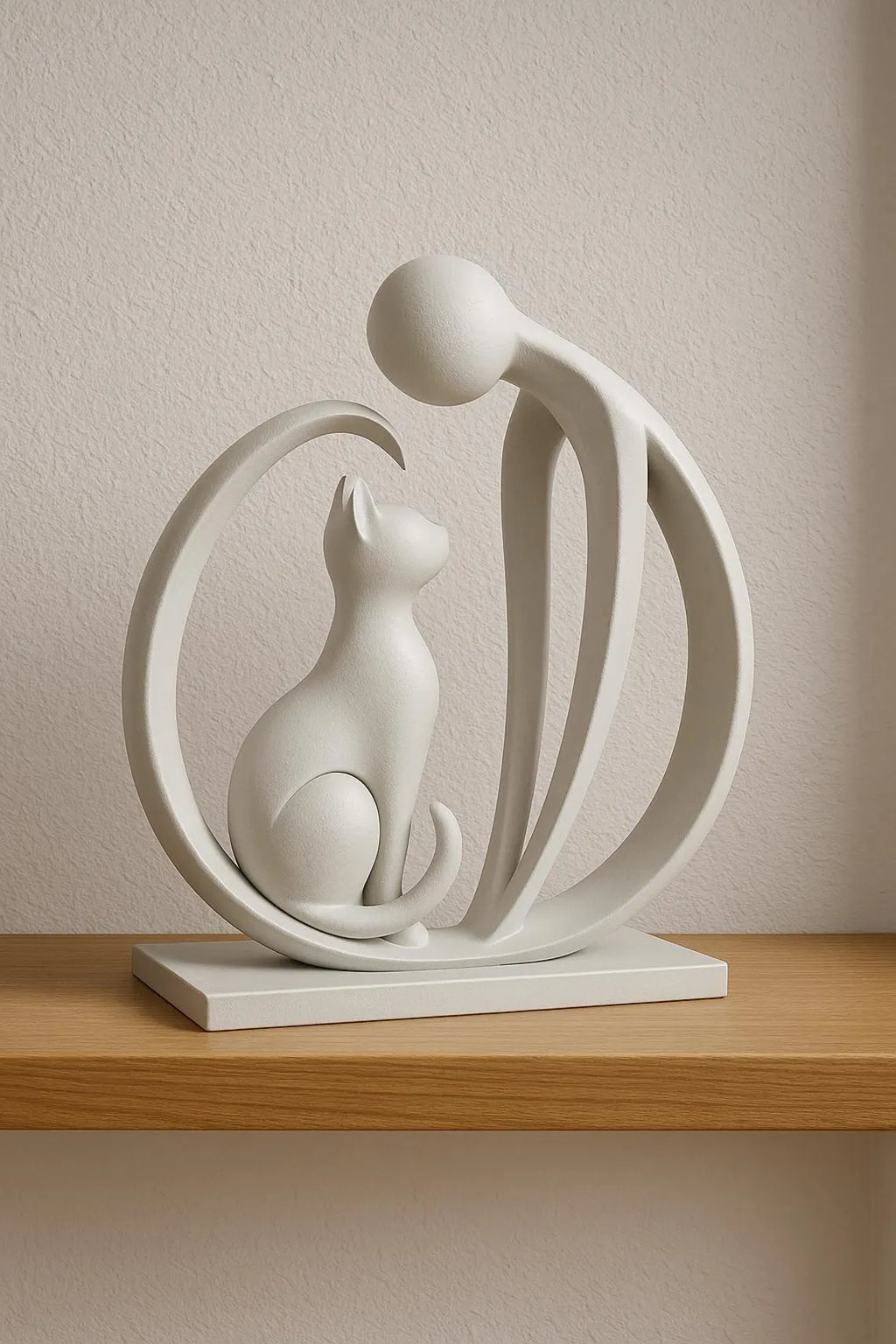 Silent Bond” – Human & Cat 3D Sculpture