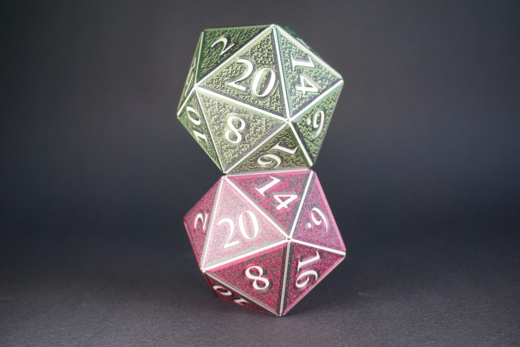 Baldur's Gate 3 inspired snap-together D20 - Multi-Material / AMS version