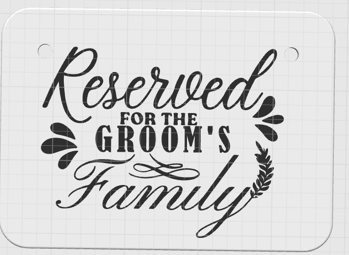 Reserved Chair Bride And Groom Wedding Sign