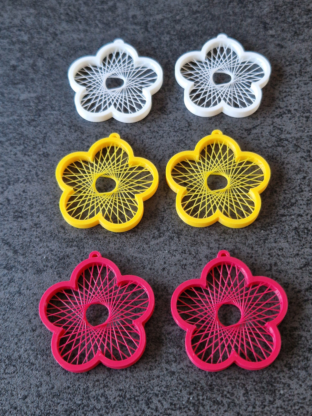 Spring flower string earrings in 3 sizes
