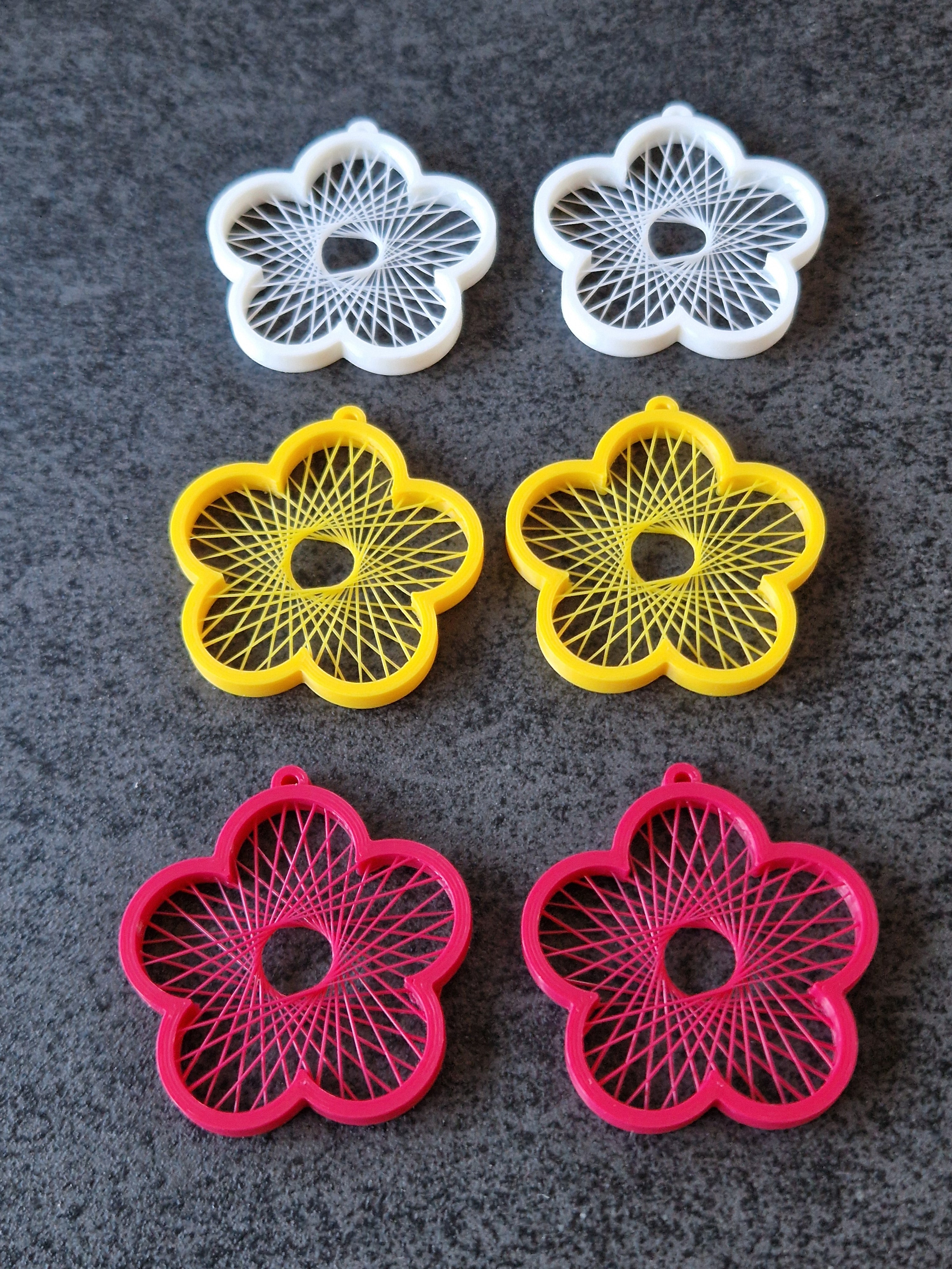 Spring flower string earrings in 3 sizes