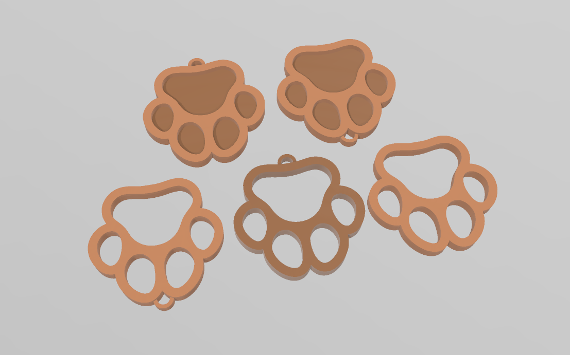 Dog Paw Keychain