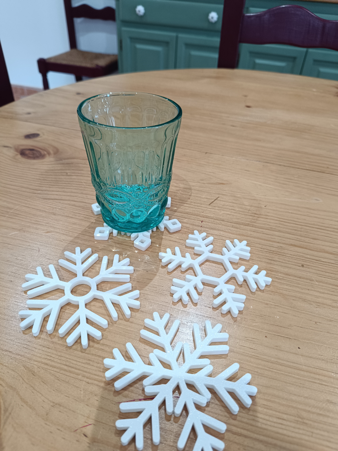 Set de posavasos de copos de nieve