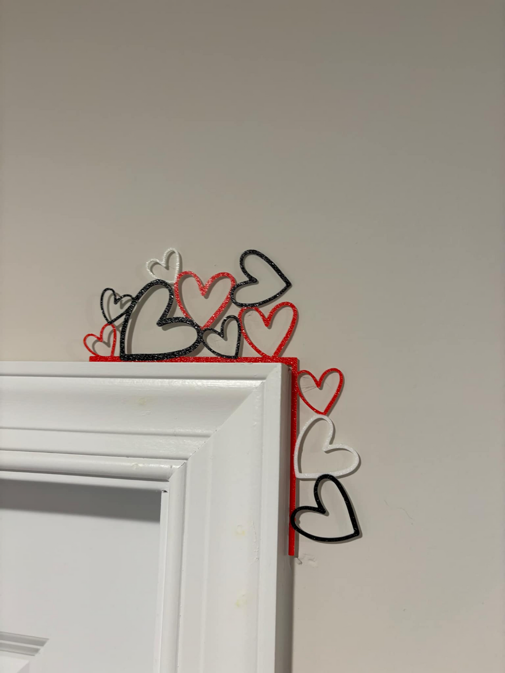Valentines day heart door corner decoration