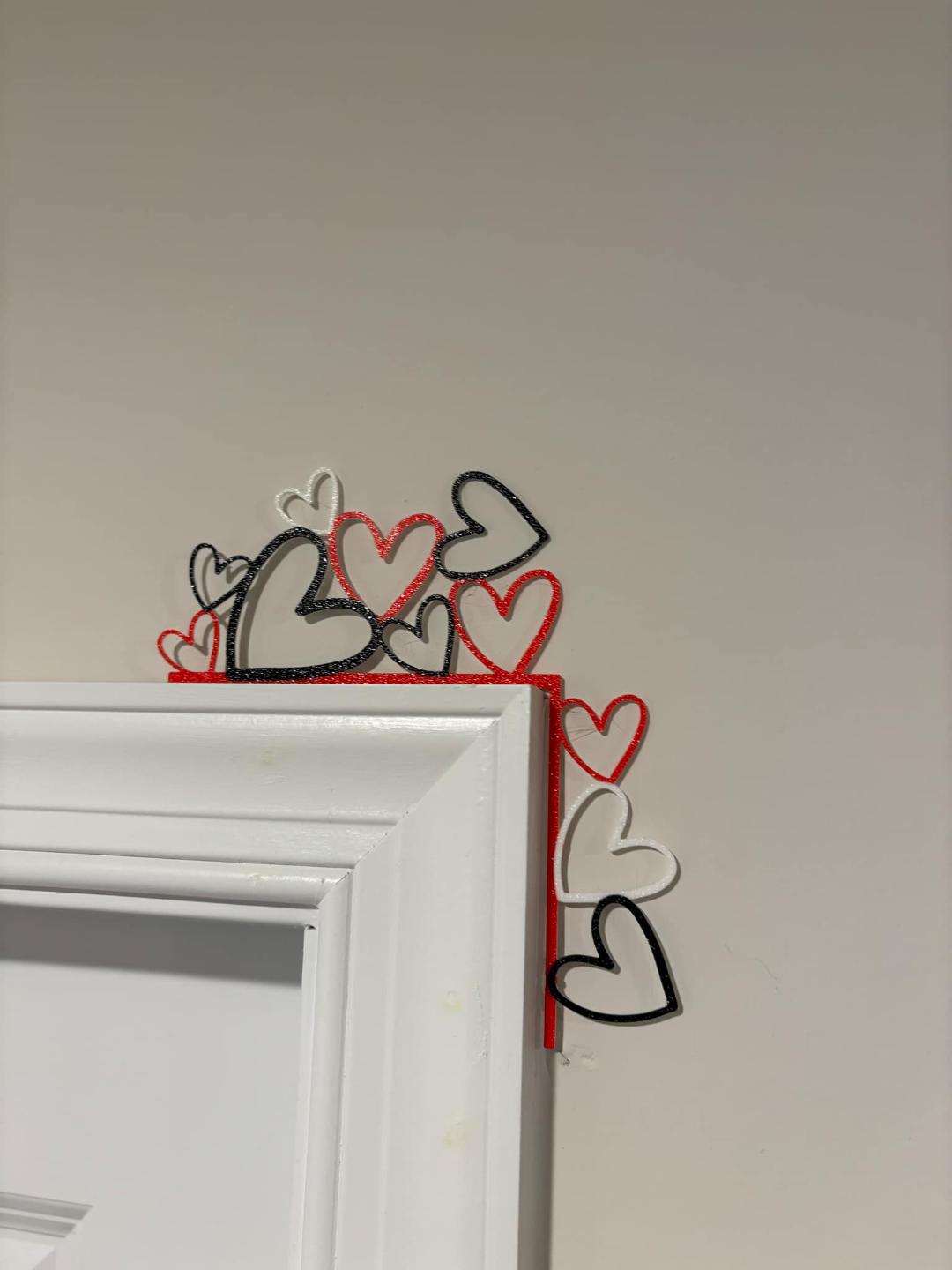 Valentines day heart door corner decoration