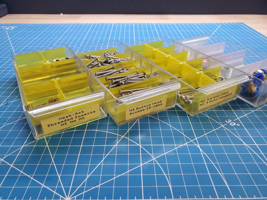 Vase-mode Inserts for parts storage drawers