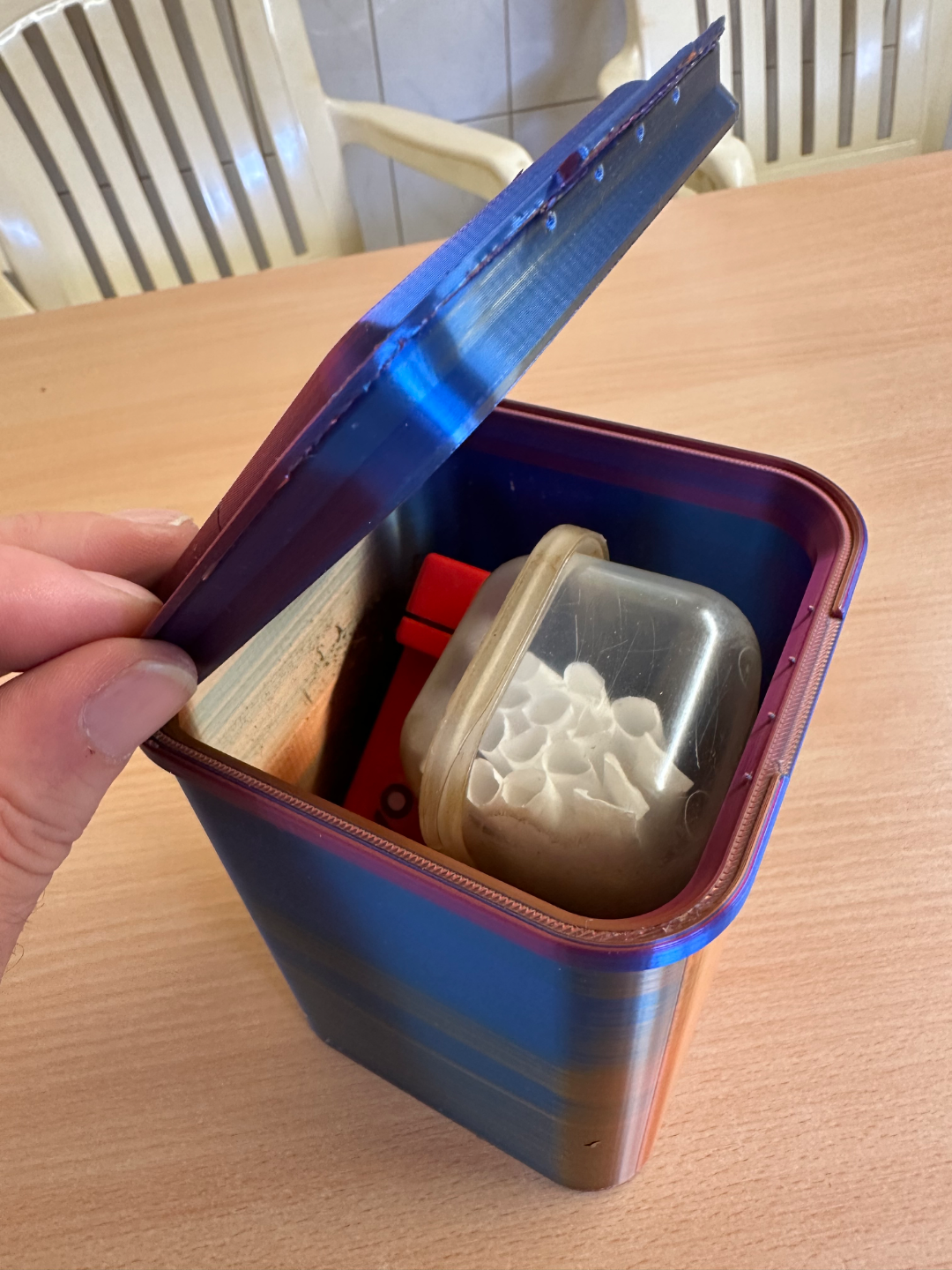 Bird or Fish Feed Container with Lid