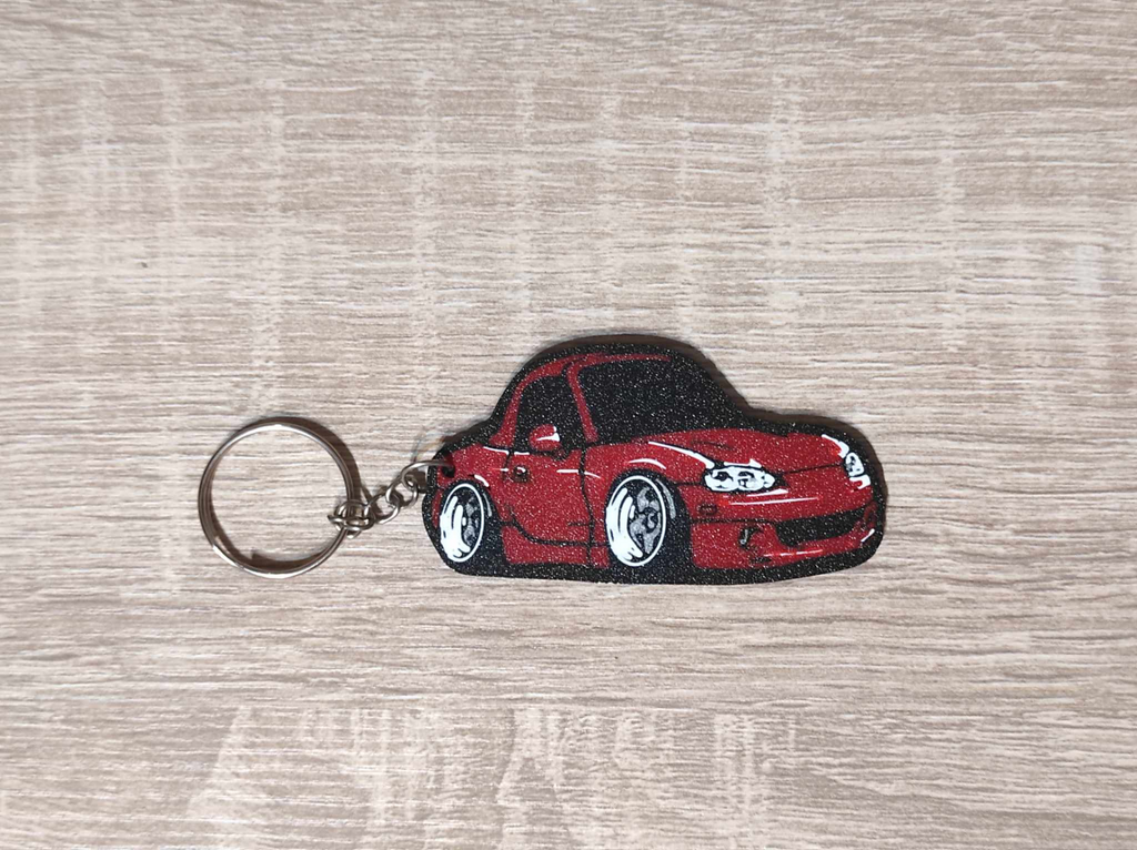 Tooned Mazda MX-5 keychain (Miata NB)