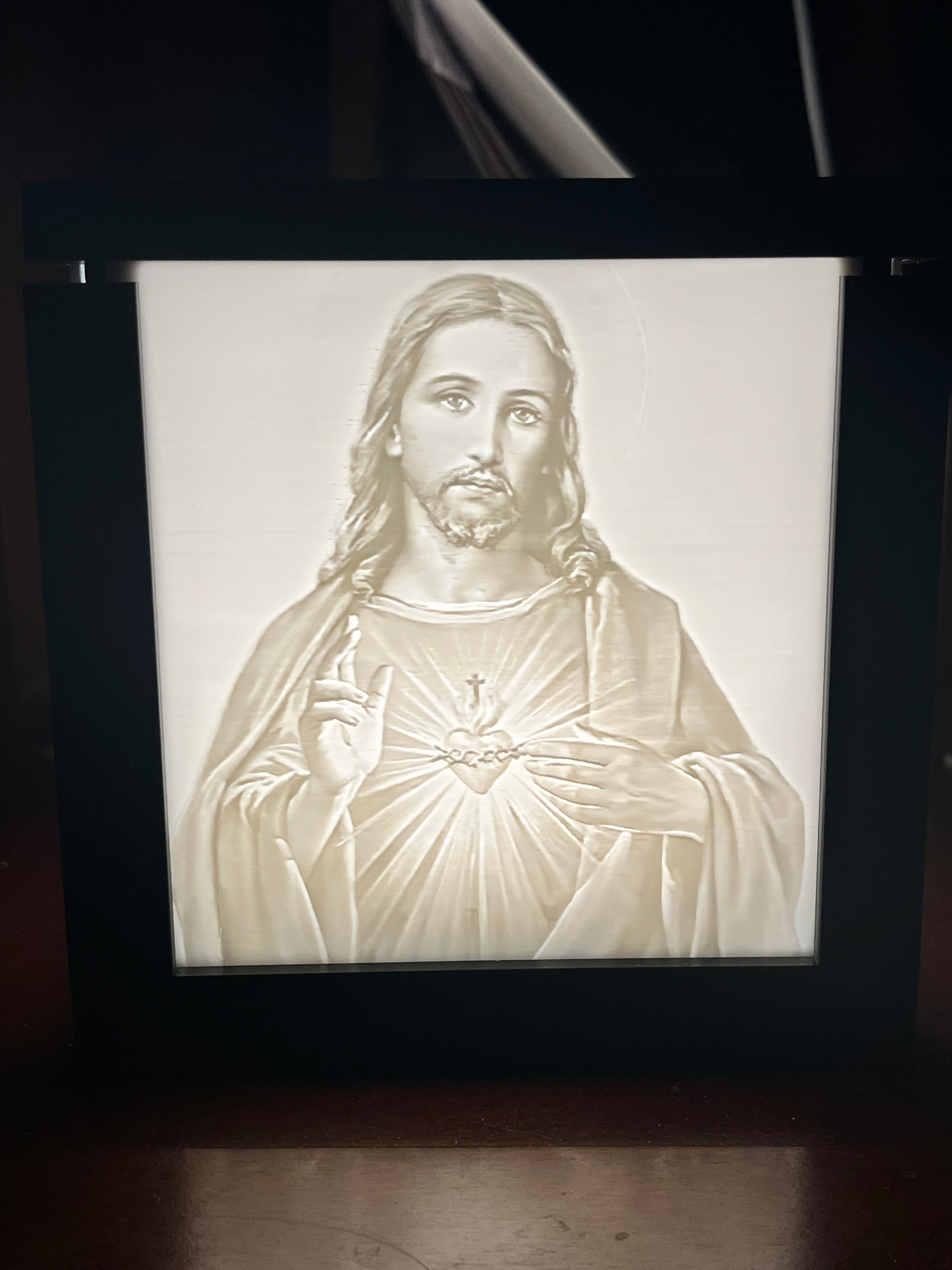 Sacred Heart of Jesus Lithophane - 10x10 Lightbox