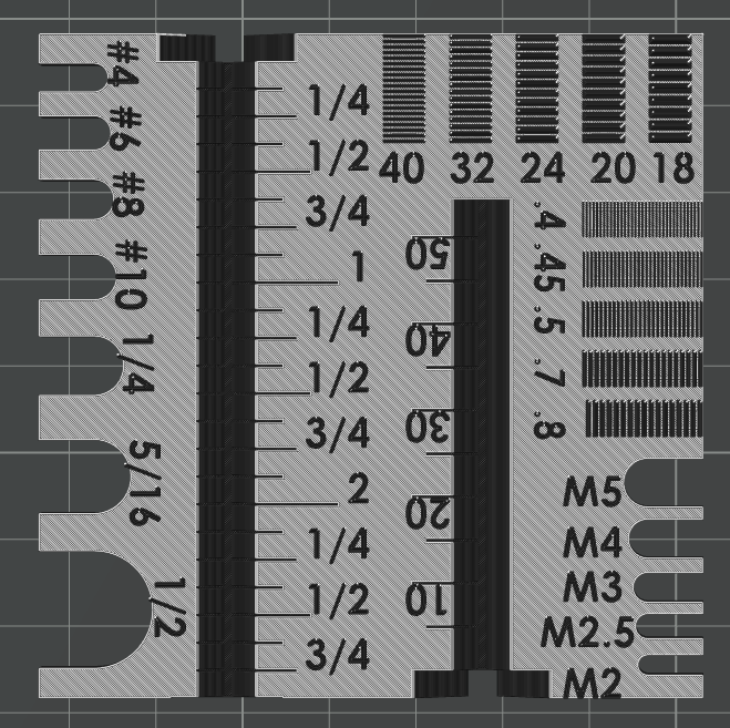 Screw gauge for Metric and Inch with threads