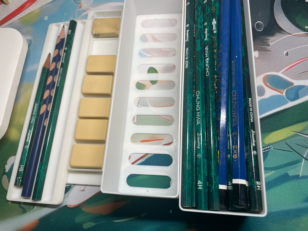 抽屉内模块化收纳铅笔橡皮盒子