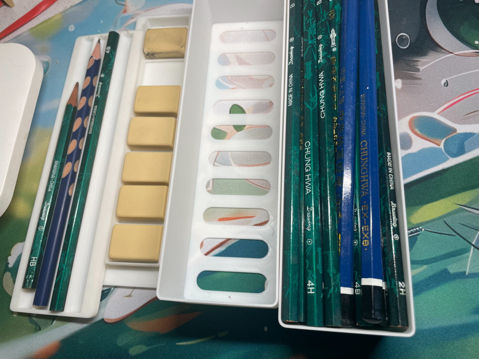 抽屉内模块化收纳铅笔橡皮盒子