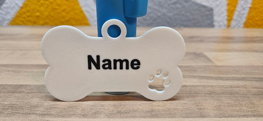 Hundemarke Knochen mit Pfote │ Namensschild