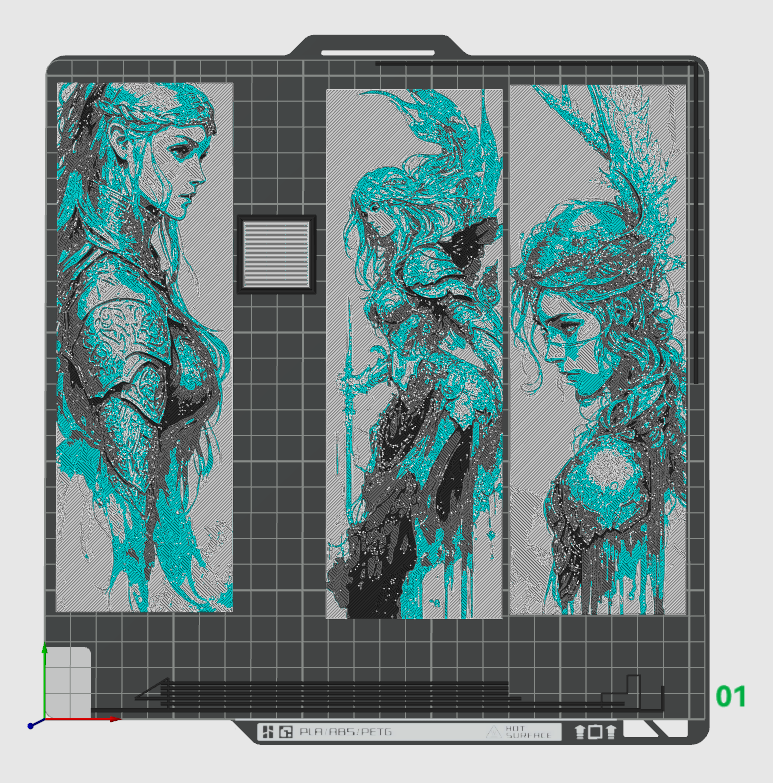 Elf Warrior Maiden in Battle Armor - Set of 3 Bookmarks