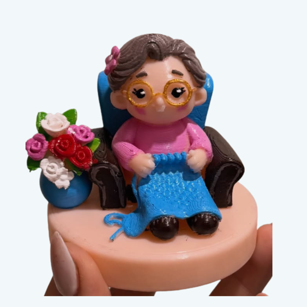 Adorno abuela tejiendo