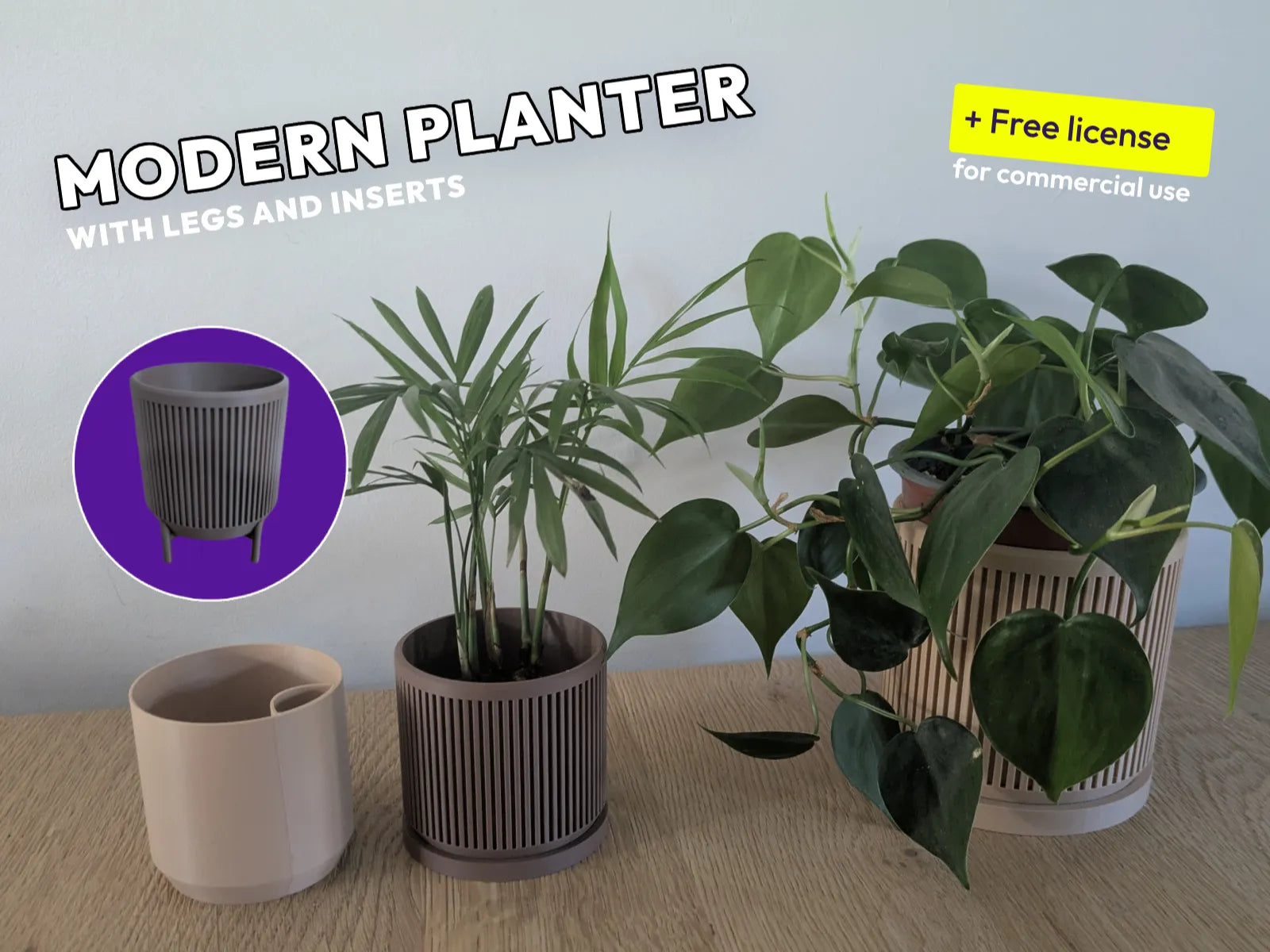 Modern planter pot + optional self watering.