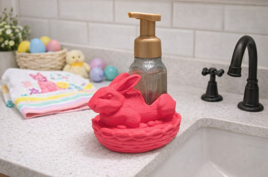 Bunny on a Basket Hand Soap Holder