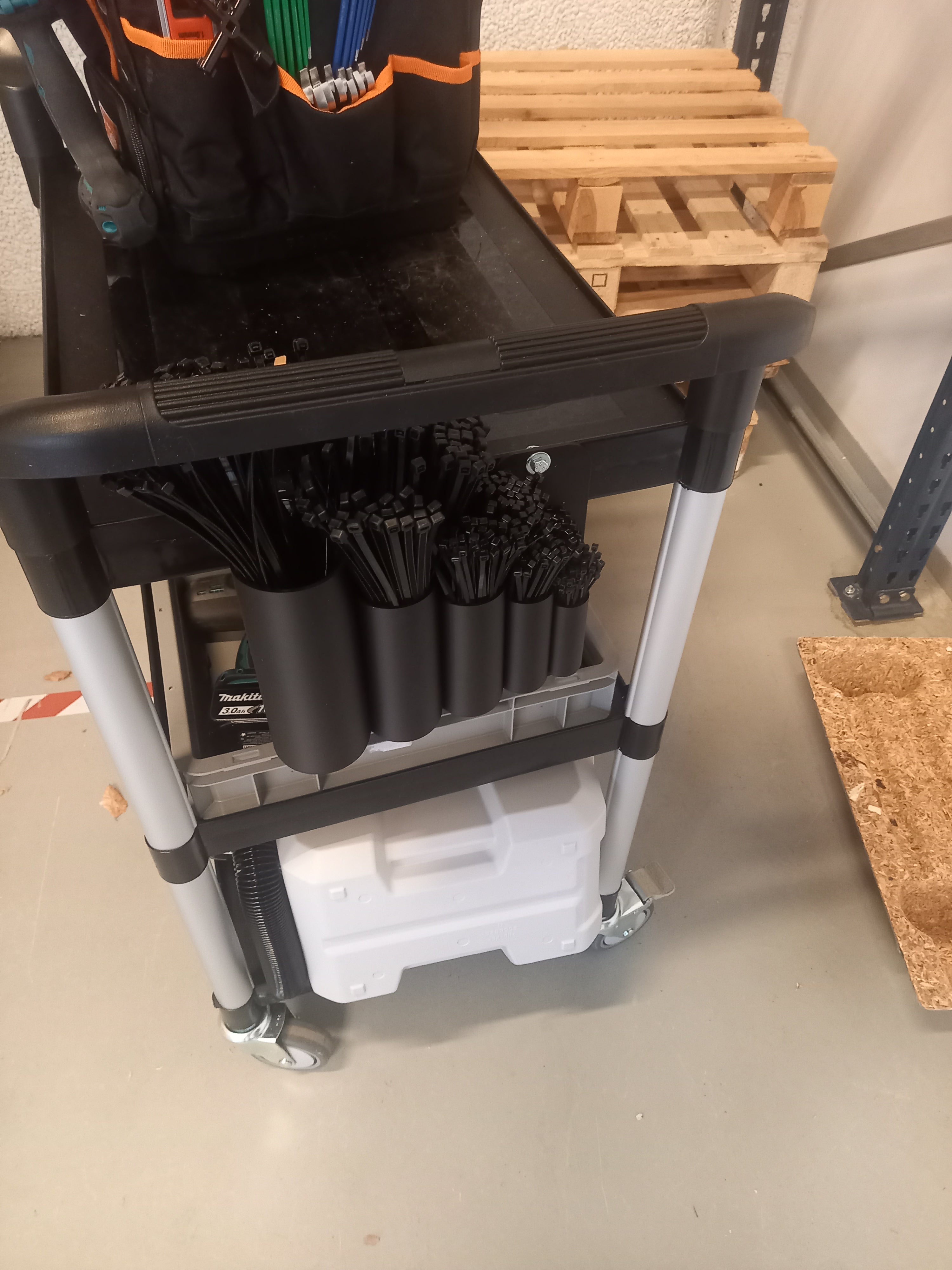 Cable tie / zip tie holder tool cart / wall mount