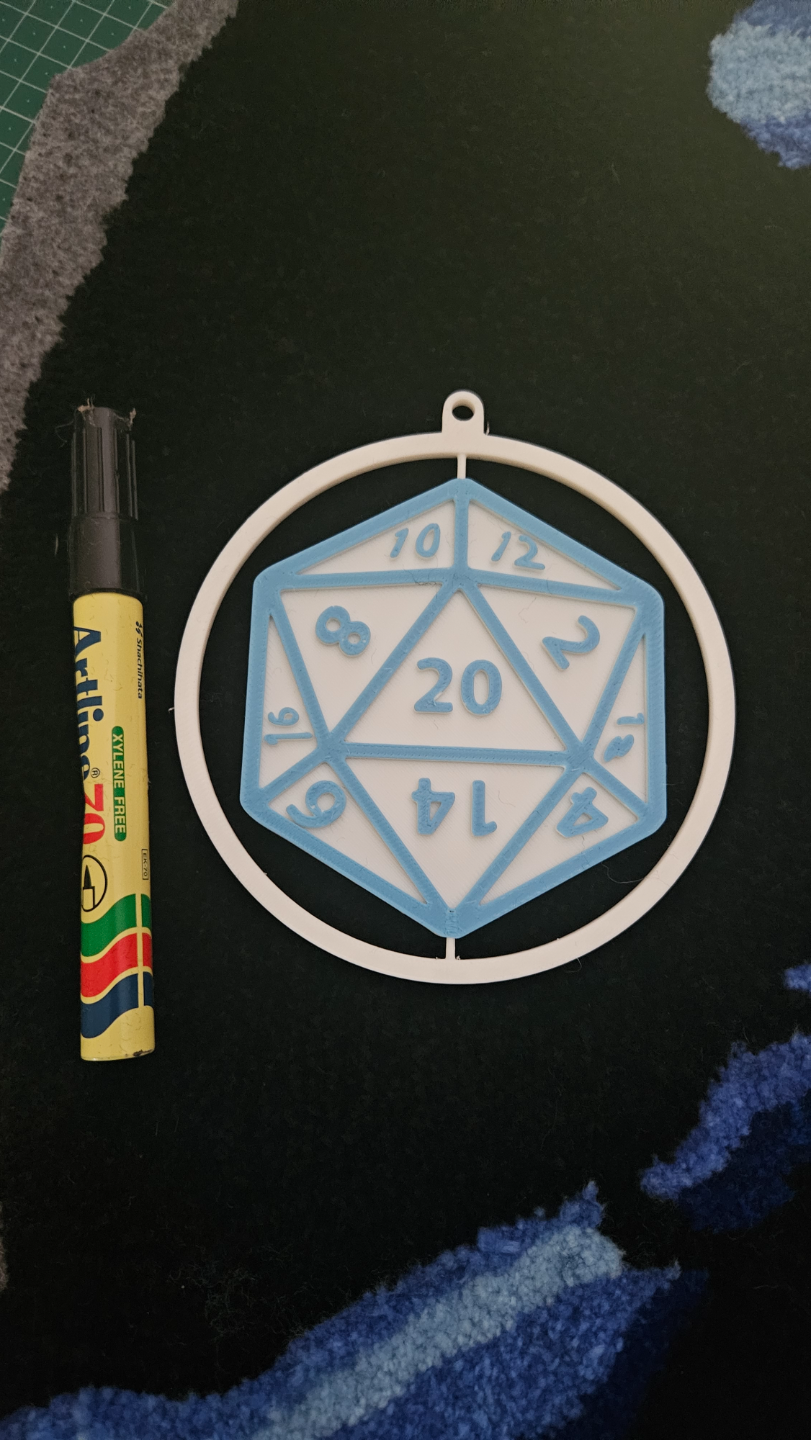 DnD D20 Christmas Ornament