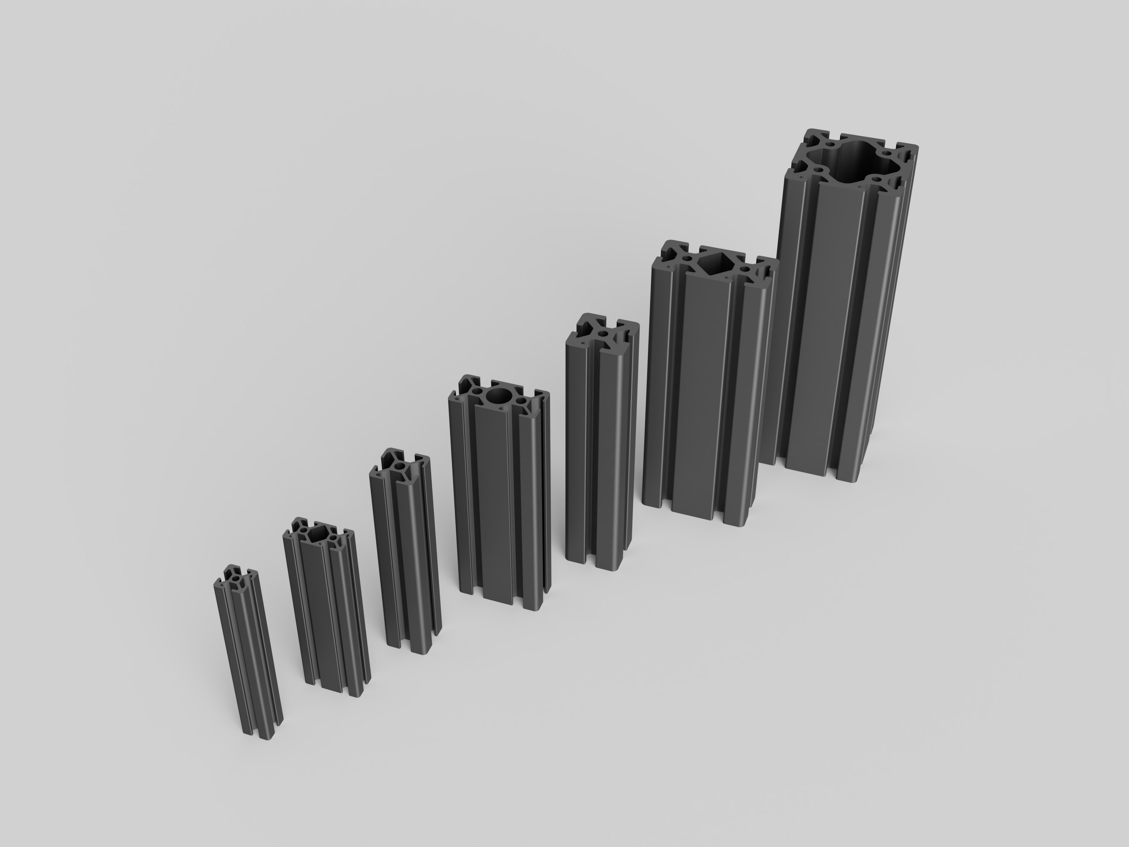Aluminium profile extrusion collection STL STEP