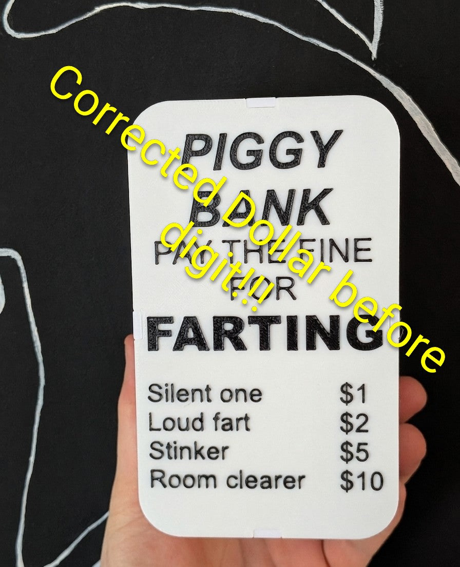 Piggy Bank - Pay 1-10$ Penalty Jar -Funny Gag