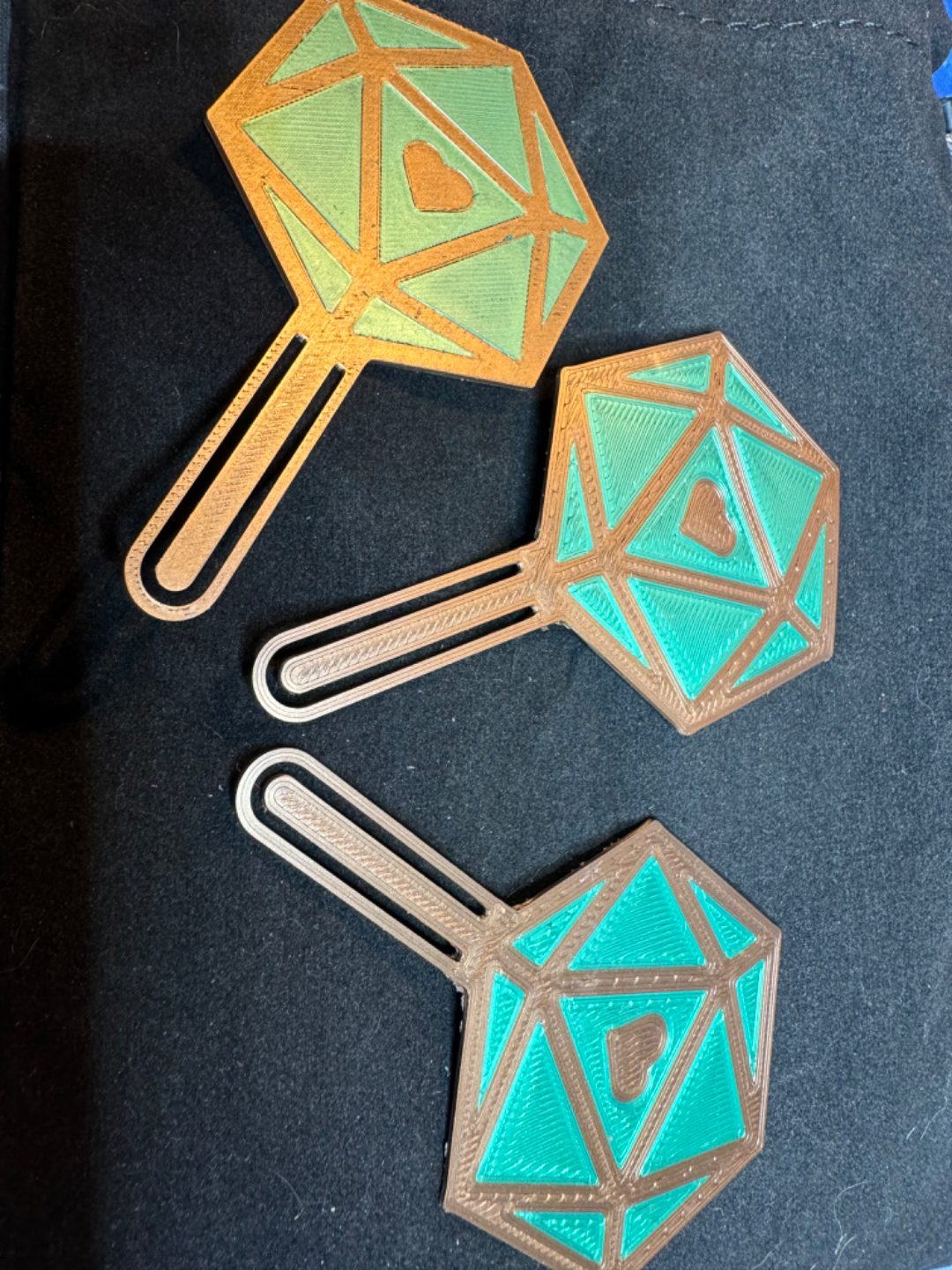 Heart D20 Bookmark