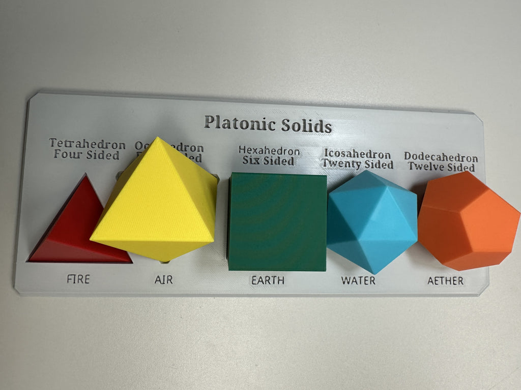 Platonic solids presentation display