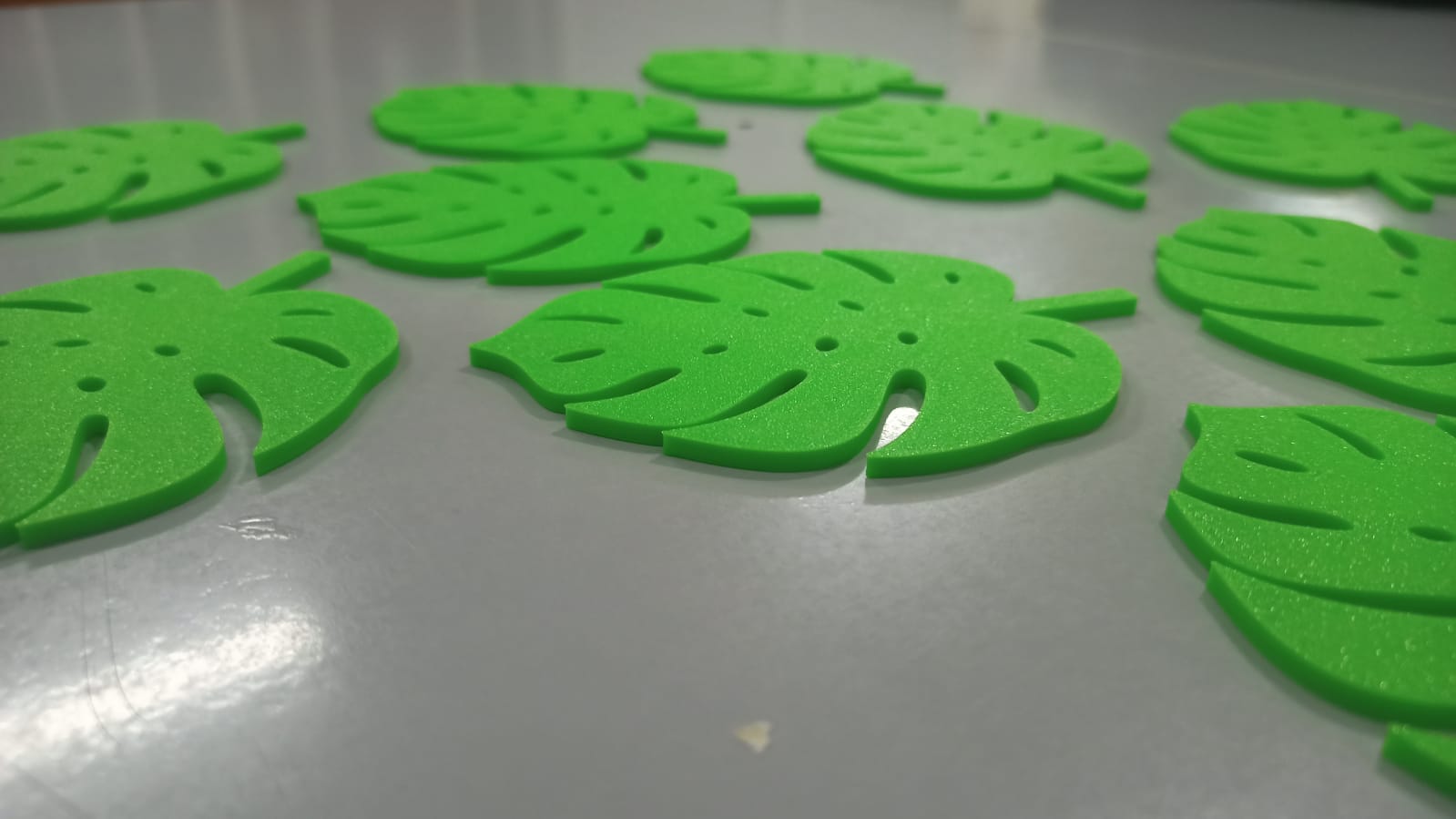 Posavasos con forma de hoja tropical con base