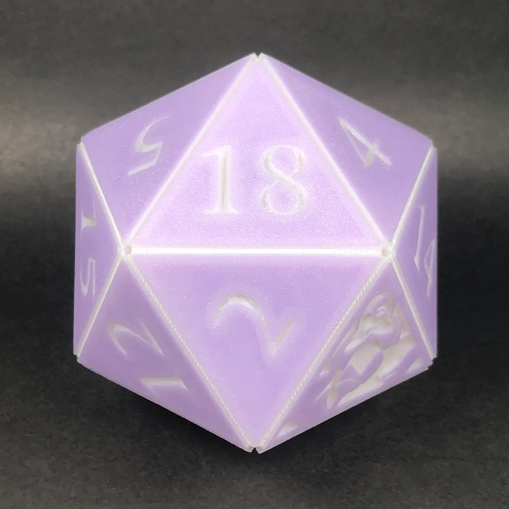 Baldur's Gate 3 inspired snap-together D20 - Filament change version